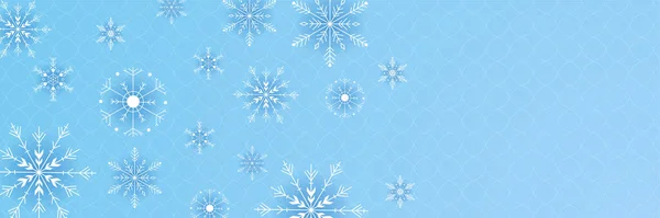 Fondo Invierno Banner Plantilla Diseño Copo Nieve Azul — Vector de stock