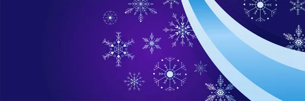 Winter Cool Fioletowy Snowflake Wzór Baner — Wektor stockowy