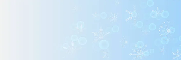 冬の背景ブルースノーフレークデザインテンプレートバナー — ストックベクタ