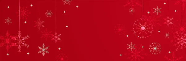 Χειμώνας Κόκκινο Snowflake Σχεδιασμό Πρότυπο Banner — Διανυσματικό Αρχείο
