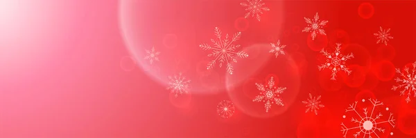 Invierno Rojo Fresco Copo Nieve Plantilla Diseño Banner — Vector de stock