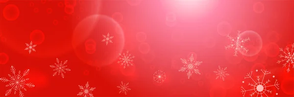 Winter Cool Rood Sneeuwvlok Ontwerp Sjabloon Banner — Stockvector