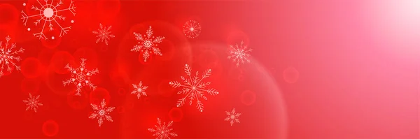 Inverno Fresco Vermelho Snowflake Design Banner Modelo — Vetor de Stock