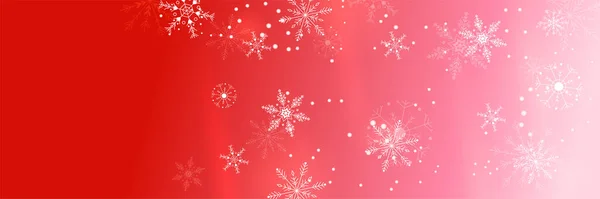 Inverno Fresco Vermelho Snowflake Design Banner Modelo —  Vetores de Stock