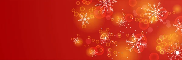 冬季凉爽红色雪花设计模板横幅 — 图库矢量图片