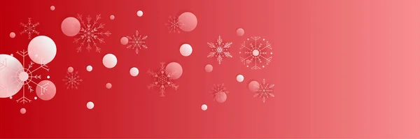 Snowy Weihnachten Rot Schneeflocke Design Vorlage Banner — Stockvektor