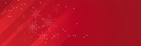 冬季深红色雪花设计模板横幅 — 图库矢量图片
