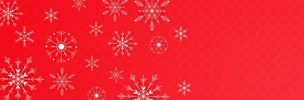 Χειμερινό Φόντο Κόκκινο Snowflake Πρότυπο Σχεδιασμού Banner — Διανυσματικό Αρχείο