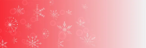 Fundo Inverno Vermelho Snowflake Design Banner Modelo — Vetor de Stock