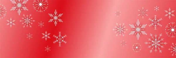 新冬红雪花设计模版横幅 — 图库矢量图片