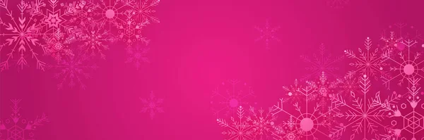 Invierno Cool Rosa Banner Plantilla Diseño Copo Nieve — Archivo Imágenes Vectoriales