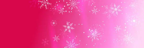 Inverno Fresco Rosa Floco Neve Design Banner Modelo —  Vetores de Stock