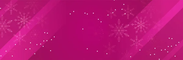 冬季暗粉色雪花设计模板横幅 — 图库矢量图片