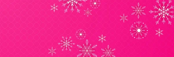 Winter Dunkel Rosa Schneeflocke Design Vorlage Banner — Stockvektor