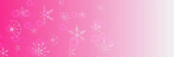 Winter Hintergrund Rosa Schneeflocke Design Vorlage Banner — Stockvektor