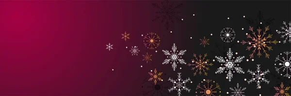 Elegante Winter Dunkelrosa Schneeflocke Design Vorlage Banner — Stockvektor