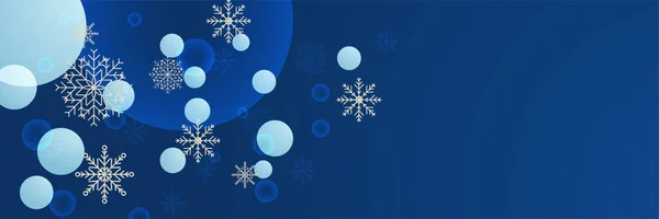 Winter Blau Schneeflocke Design Vorlage Banner — Stockvektor