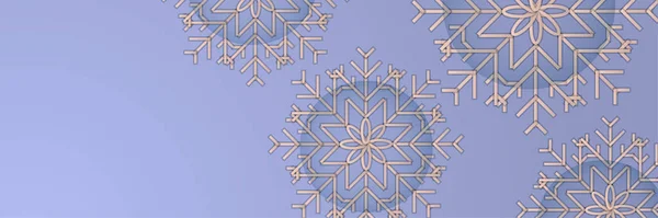 Inverno Fresco Viola Fiocco Neve Modello Banner — Vettoriale Stock