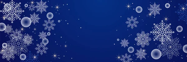Winter Marine Blue Snowflake Design Template Banner — Stockvektor