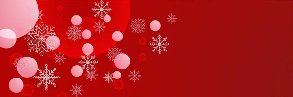 冬季红色雪花设计模板横幅 — 图库矢量图片