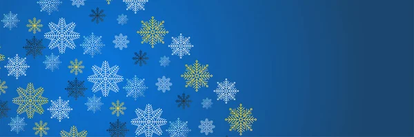 Winter Blue Snowflake Wzór Szablonu Baner — Wektor stockowy