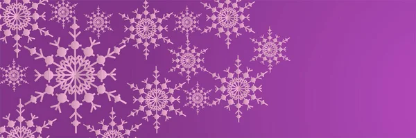 Χειμώνας Μωβ Snowflake Σχεδιασμό Πρότυπο Banner — Διανυσματικό Αρχείο