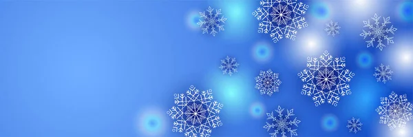 Banner Plantilla Diseño Copo Nieve Azul Brillante — Vector de stock