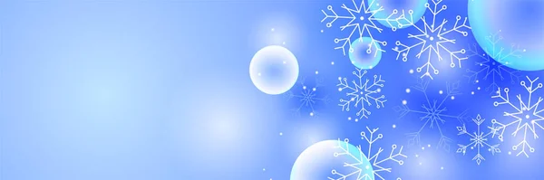 Banner Plantilla Diseño Copo Nieve Azul Brillante — Vector de stock