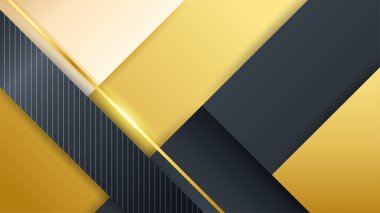 Modern lüks konsepte sahip siyah ve parlak altın soyut arkaplan