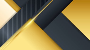 Modern lüks konsepte sahip siyah ve parlak altın soyut arkaplan