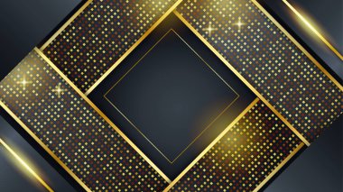Modern lüks konsepte sahip siyah ve parlak altın soyut arkaplan