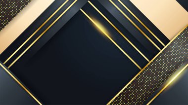 Modern lüks konsepte sahip siyah ve parlak altın soyut arkaplan