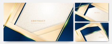 Lüks mavi altın arka plan. Zarif bir sunum afişi. Vektör illüstrasyonu.