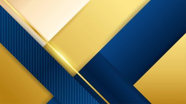 Lüks mavi altın arka plan. Zarif bir sunum afişi. Vektör illüstrasyonu.