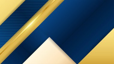 Lüks mavi altın arka plan. Zarif bir sunum afişi. Vektör illüstrasyonu.