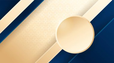 Lüks mavi altın arka plan. Zarif bir sunum afişi. Vektör illüstrasyonu.