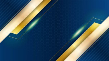 Lüks mavi altın arka plan. Zarif bir sunum afişi. Vektör illüstrasyonu.