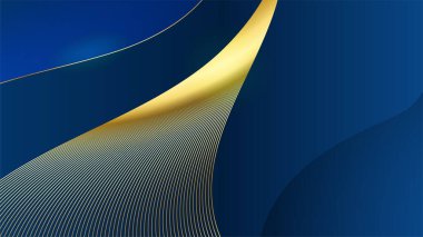 Lüks mavi altın arka plan. Zarif bir sunum afişi. Vektör illüstrasyonu.