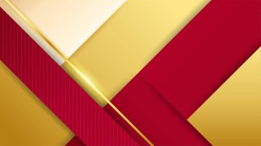 Lüks kırmızı altın arka plan. Zarif bir sunum afişi. Vektör illüstrasyonu.