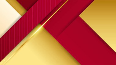 Lüks kırmızı altın arka plan. Zarif bir sunum afişi. Vektör illüstrasyonu.