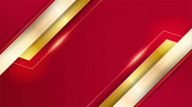 Lüks kırmızı altın arka plan. Zarif bir sunum afişi. Vektör illüstrasyonu.