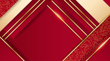 Lüks kırmızı altın arka plan. Zarif bir sunum afişi. Vektör illüstrasyonu.