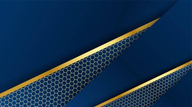 Üst üste binen altın kaplamalı lacivert arka plan. İş dünyası, şirket, kurum, parti, şenlik, seminer ve görüşmeler için uygun