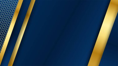 Üst üste binen altın kaplamalı lacivert arka plan. İş dünyası, şirket, kurum, parti, şenlik, seminer ve görüşmeler için uygun