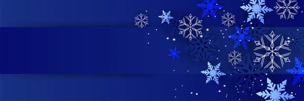 Winter Season Blue Snowflake Design Template Banner — Stock Vector