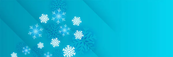 Зимний Фон Blue Snowflake Design Template Banner — стоковый вектор
