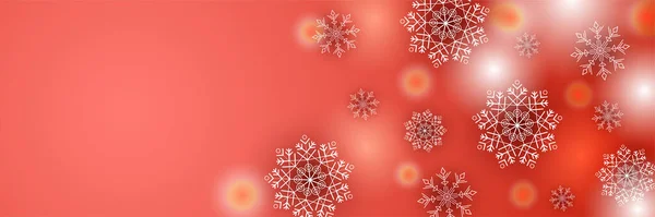 Яскравий Червоний Сніг Сніжинка Шаблон Банер — стоковий вектор