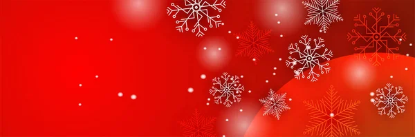 Bright Snow Red Snowflake Design Template Banner — Vettoriale Stock