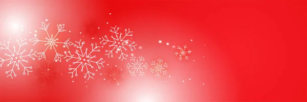 Fundo Inverno Vermelho Snowflake Design Banner Modelo — Vetor de Stock