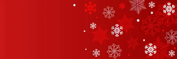 Inverno Vermelho Snowflake Design Banner Modelo — Vetor de Stock